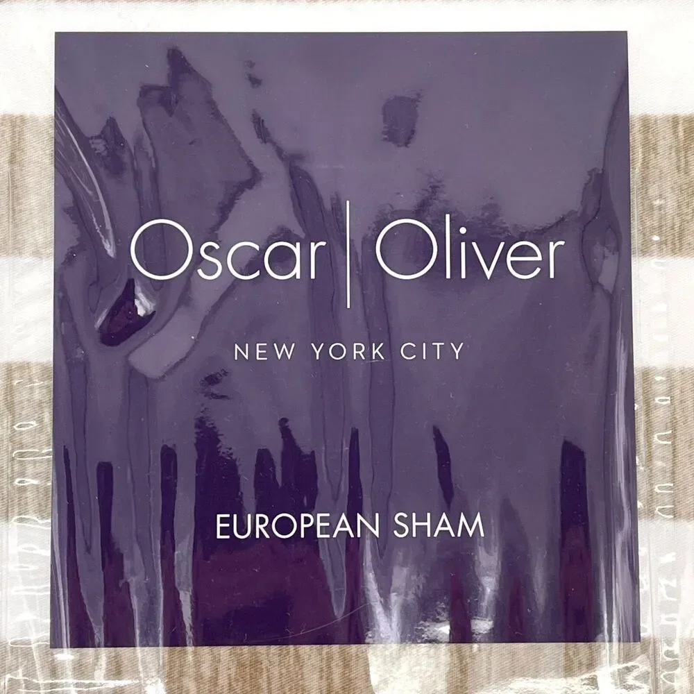 Oscar Oliver Vaughn Striped Euro Pillow Sham Set Of Two Cocoa Brown